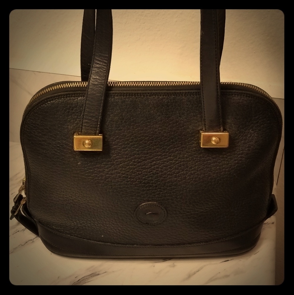 Vintage Dooney Bourke Black Leather Handbag